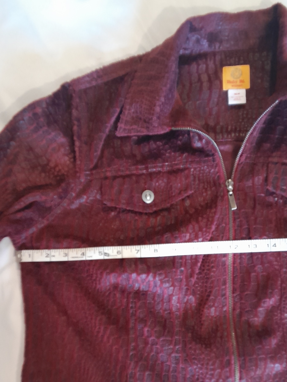 Ruby Rd. Women's Burgundy Snake Print Zip-Front Jacket, 16W - Picture 7 of 11